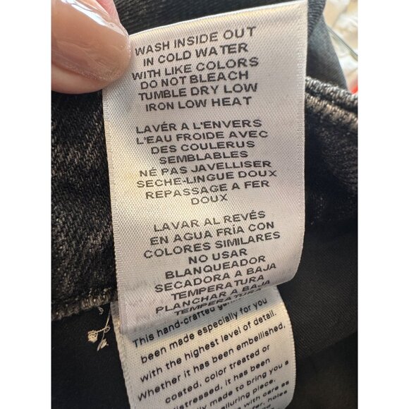 Good American Good Girlfriend High Size 12/31 Black Demin Jean Loose In The Leg - Picture 5 of 12